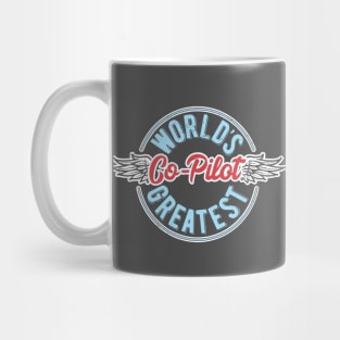 World's Greatest Co Pilot T-Shirt Aviation Airplane Wings Mug